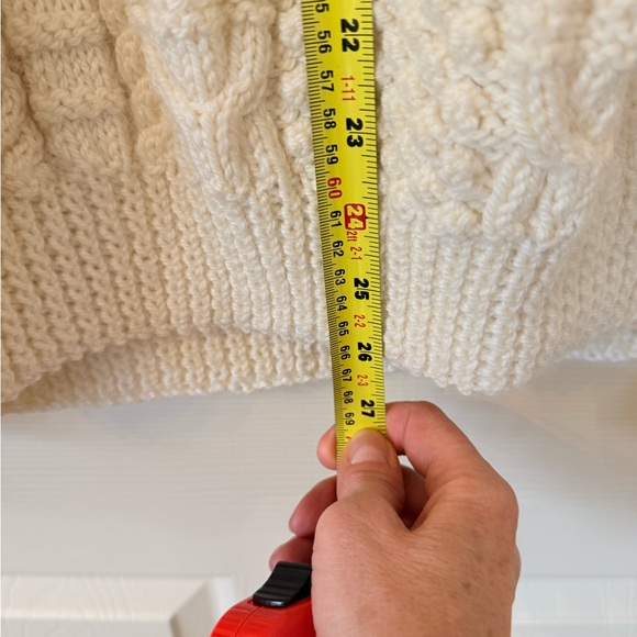 Handknit Aran Eclectic Grandpa Sweater Size M-L - Picture 5 of 5